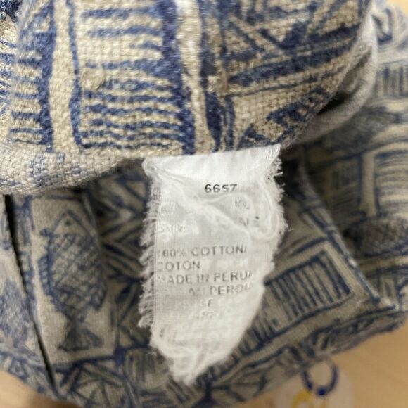 Woolrich Button Up Cotton Shirt Mens Size XL Fish Pattern Fishing Outdoor Blue - Picture 8 of 8